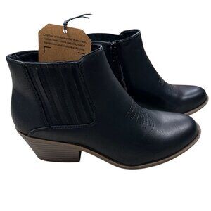 Frye And Co Black Ankle Jude Boots Stacked Heel Size 11 NWB
